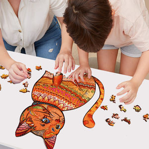 Cute Animal Shaped <strong>Cat</strong> Wooden <strong>Jigsaw</strong> <strong>Puzzles</strong> for Family Game Play Collection Kids Toys - Product Image 4