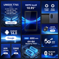 Tablette PC FHD 10,95 pouces en gros, 6 Go de RAM, 128 Go de ROM, 2-en-1, Octa-Core, double carte SIM 5G, Wi-Fi 5G, avec clavier