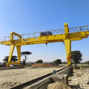 50 Ton double girder rail mounted gantry crane with trolley for lifting steel coil