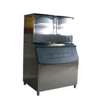 Máquina de hielo comercial de alta calidad y alta producción de cubitos de hielo de 200kg con compresor y motor Bristol
