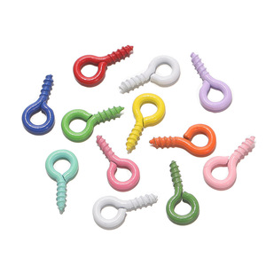 Clous en fer colorés en forme d'œil de bélier 5x10mm pour la fabrication de bijoux DIY - Product Image 1