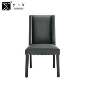 Hotel estilo francés <span class=keywords><strong>restaurante</strong></span> de madera silla tapizada de cuero negro sillas de comedor - Product Image 1