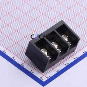 HB66-11.11-03P Barrier Terminal Block Through hole Component (THT),P=11.11mm Connector Three Sides 11.11mm 1x3P Straight Pin - Product Image 1