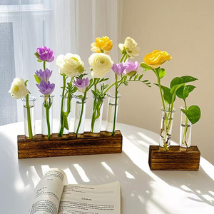 Macetas y Jardineras Decorativas Creativas para Mesa, Contenedor Hidropónico Verde con Tubo de Ensayo y Adorno de Florero - Product Image 5