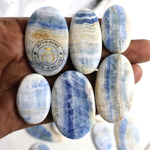 Scheelite bleue, qualité A, 100% naturelle, cabochon, pierre précieuse en vrac pour la création de bijoux, cristal de scheelite bleue, prix en gros - Product Image 2