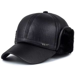 Gorra de Béisbol para Hombre, de Cuero PU, Cálida, Cortavientos, Forrada de Felpa, con Protección para las Orejas, para Invierno, Casual, para Exteriores - Product Image 5