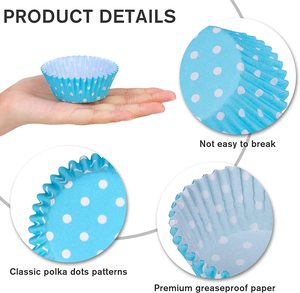 1000 Cái/gói Polka Dot Sọc Tùy Chỉnh In Mô Hình Tiêu Chuẩn Không Thấm Mỡ Giấy Baking Muffin Cups Trường Hợp Wrapper Cupcake Lót - Product Image 3