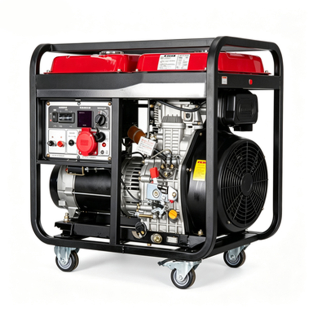 12000 Standard Model 9KW Open Frame Diesel Generator Electric Start 220V Genset Home Outdoor Camping Construction Backup Power