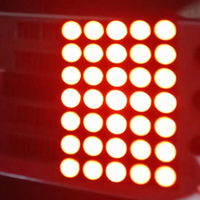 Matrice de points LED 2'' 5x7 Houkem-20057-BSR, anode en rangée, cathode en colonne, LED 5mm, matrice de points LED 5x7 super rouge