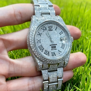 Reloj Automático de Lujo con Moissanita VVS1 de 41 mm, Color D, Plateado, Hecho a Mano - Product Image 5