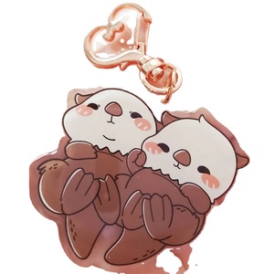 Usine directement vente acrylique porte-clés en gros mignon impression Animal Design porte-clés LOGO personnalisé acrylique porte-clés castor - Product Image 4