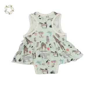 Bamboo Baby Twirl Skirt Bodysuit Newborn Rompers Bodysuit Wholesale Baby Ruffle Bodysuit Dress Eco Friendly Onesie Baby Clot