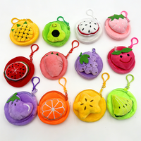 Dompet Koin Lucu Bentuk Buah 8CM, Dompet Kecil Kawaii dengan Gantungan Kunci untuk Tas Ransel