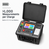 Testeur de résistance de terre multifonction à double pince sélective 2-3-4 pôles, écran LCD couleur, batterie Li-ion, USB, CAT III 300V