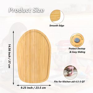 Glissière <span class=keywords><strong>de</strong></span> mixeur en bambou compatible avec les batteurs sur socle inclinable KitchenAid <span class=keywords><strong>de</strong></span> 4,5 à 5 pintes, accessoires <span class=keywords><strong>de</strong></span> tapis coulissant pour appareils électroménagers KitchenAid - Product Image 4