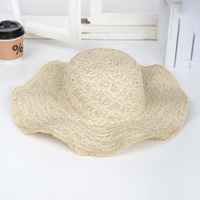Topi Jerami Pantai Musim Panas Model Floppy, Pinggiran Lebar, Pelindung Sinar Matahari, Fashionable untuk Wanita dan Pria, Laris Manis