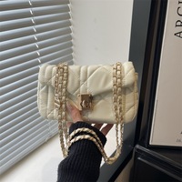 Sac pour femme, nouveau sac à bandoulière de luxe, couleur unie, élégant, avec chaîne, petit sac carré à porter sous le bras
