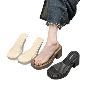 Summer Spring Outdoor Fashion New Style High <b>Heeled</b> Platform Wedge Open <b>Toe</b> Thick Soled Lightweight Slippers for Women Wear - Product Image 1