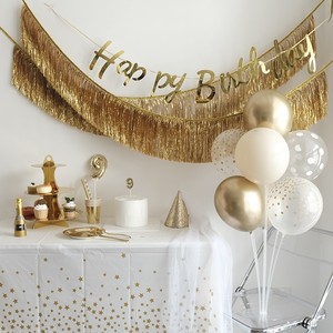 Ghirlanda di Frange Metalliche Dorate Eleganti da 6 Piedi per Eventi, Matrimoni, Feste e Celebrazioni di Compleanno - Vendita all'Ingrosso - Product Image 4
