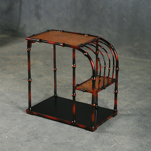 Retro <b>Bamboo</b> Coffee <b>Table</b> With Rattan Top Storage Design For Living Room Home Use - Product Image 1