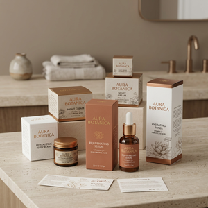 Custom Private Label Skincare Packaging Labels Luxury Printed Box Paper Stickers for Serum Toner Cream Bottle - Product Image 2