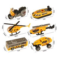 QS Prix Abordable Ensemble de Voitures Miniature à Catapulte Thème Ville pour Enfants, 4 Modèles, Véhicules de Circulation en Plastique à Friction avec Roues Libres, À partir de 3 Ans