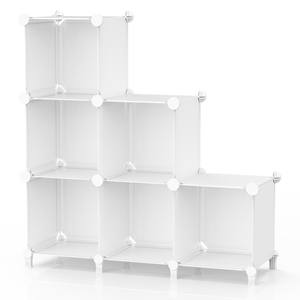 Organiseur de placard DIY à 6 <span class=keywords><strong>cubes</strong></span>, étagères de rangement, <span class=keywords><strong>cubes</strong></span> de rangement en plastique, étagère à livres modulaire, organisateur, armoire en plastique - Product Image 4