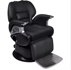 Chaise de barbier électrique antique D avec base en acier inoxydable <span class=keywords><strong>Vibro</strong></span> Massage et support de sèche-cheveux pour meubles de salon pour salons de coiffure - Product Image 1