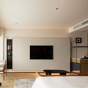 Роскошная гостиничная мебель 5-звездочный набор мебели для спальни кровать размера «King-Size» с гардеробом для курортного люкса и частной виллы, современный дизайн - Product Image 4