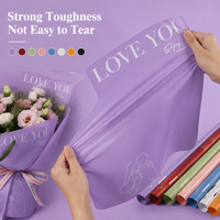 Papier d'emballage pour bouquet de fleurs, couleur Morandi, résistant aux déchirures, imperméable, feuille d'emballage pour fleuristes