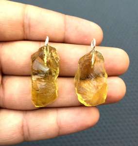 ขายส่งชุด2ชิ้น92.5จี้เงินสเตอร์ลิงชุบทองด้วยอัญมณีควอตซ์เลมอนธรรมชาติของขวัญน่ารักสำหรับผู้หญิง - Product Image 2