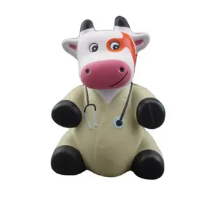 중국 공장 만든 의사 암소 만화 동물 장난감 Squishy 장난감 안티 스트레스 장난감
