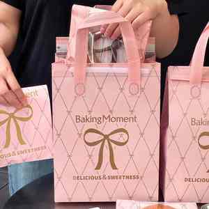Bolsa de Mano Aislante de Papel de Aluminio Desechable Personalizada, Bolsa de Transporte Reciclada No Tejida para Empacar Pasteles y Postres en Tiendas - Product Image 2