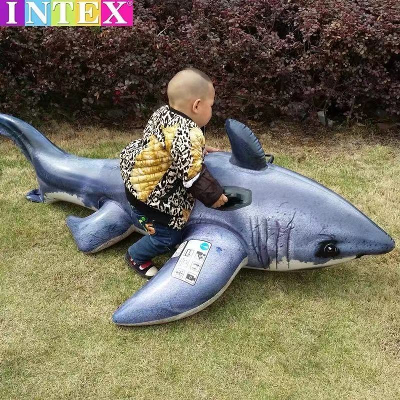 Original Intex 57525 GREAT WHITE SHARK RIDE-ON Inflatable Pool Floats