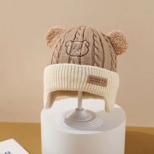 Korean Winter Cute Boys and Girls Little Bear Shape Knitted <b>Protector</b> <b>Ear</b> Keep Warm Beanie Baby Hats Children Pullover Cap - Product Image 6