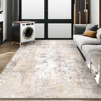 Tapis en microfibre de luxe grand format, imperméable, abstrait, nordique, moderne, beige, résistant aux taches, lavable en machine, antidérapant, pour la maison
