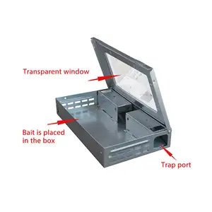 Nouveau design antiparasitaire boîte à cage multi-prises station d'appât électronique piège à souris tueur de rats