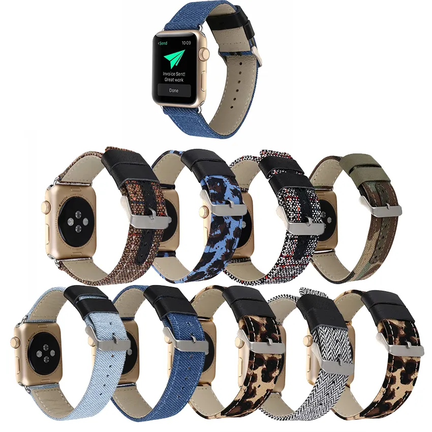 Tschick Dây Đeo Cho Apple Watch 38Mm 42Mm 44Mm 40Mm, Dây Đeo Vải Bạt Có Móc Khóa Kim Loại Cho Apple Watch Series 4 3 2 1 Nam Nữ