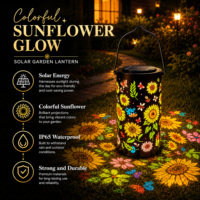 Lampes solaires de jardin d'extérieur étanches IP65, lanterne creuse en forme de tournesol, lampe LED suspendue à intensité variable, garantie de 3 ans, 6/8/12 pièces, 75 cm