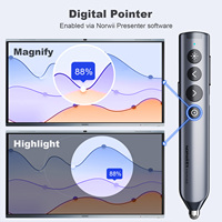 Télécommande de présentation multifonctionnelle sans fil avec laser de classe 2 et souris aérienne pour écrans LED/LCD, avec stylet remplaçable