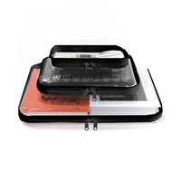 Coque rigide transparente en plastique avec logo personnalisé, étui de rangement portable avec fermeture éclair, organisateur de gadgets numériques quotidiens de voyage