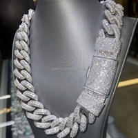 Cadena Cubana Personalizada Yu Ying, Cadena Gruesa de Hip Hop de 30 mm con Incrustaciones de Moissanita, Cadena Elevada con Diamantes VVS S925