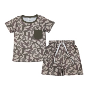 Ensemble 2 pièces décontracté pour bébés garçons, imprimé canards mallards, 95% coton 5% élasthanne, collection printemps-automne, vente en gros pour enfants - Product Image 1