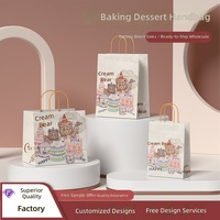 Sac fourre-tout personnalisable pour pâtisseries, sac d'emballage en papier kraft, sac cadeau de Noël et sac souvenir