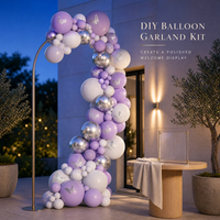 Kit d'arche de ballons en latex violet et argent chromé métallique pour décorations de fête de la Saint-Valentin, de mariage, de Noël et de Pâques en Chine