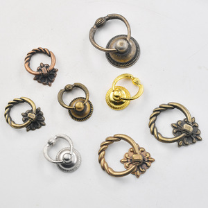 European Style Ring <b>Drawer</b> Pulls Zinc Alloy Cabinet Hardware Antique Finish Single Hole Furniture Handle - Product Image 2
