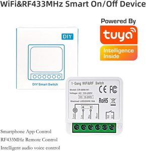 Interrupteur intelligent Wi-Fi Tuya DIY 16A 433Mhz DC 15-250 AC100-250V, automatisation domestique, mini-<span class=keywords><strong>relais</strong></span> pour Alexa - Product Image 2