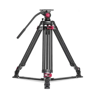 Heavy Duty Professional Camera Tripod Video Tripod with 360 Degree Fluid Head DV Tripod With Ground Spreader