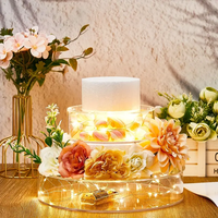 Ensemble de 2 supports à gâteau en acrylique transparent, boîte à gâteau remplissable, ensemble de faux gâteaux en mousse, faux gâteau pour cupcakes, dessert, anniversaire, mariage, fête
