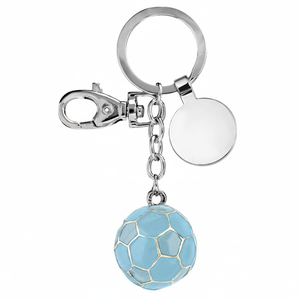 Llavero de Balón de Fútbol Azul Claro con Foto Digital Impresa con UV, Estilo Lindo, Material de Cuero, Metal, PVC, PU, Acrílico, Hecho de Aleación de Hierro - Product Image 2